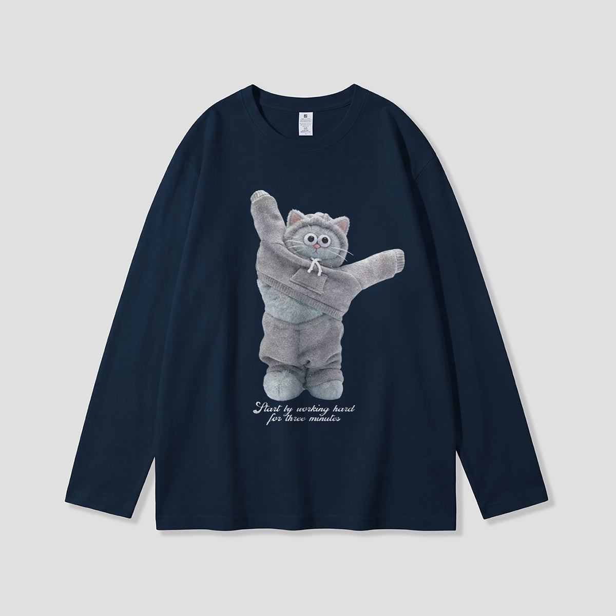 【予約】のびポーズ着替えねこ ロングスリーブ