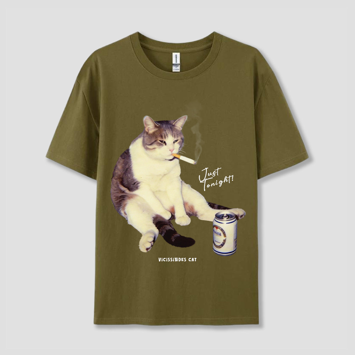 【予約】JUST TONIGHT CAT グラフィックTシャツ
