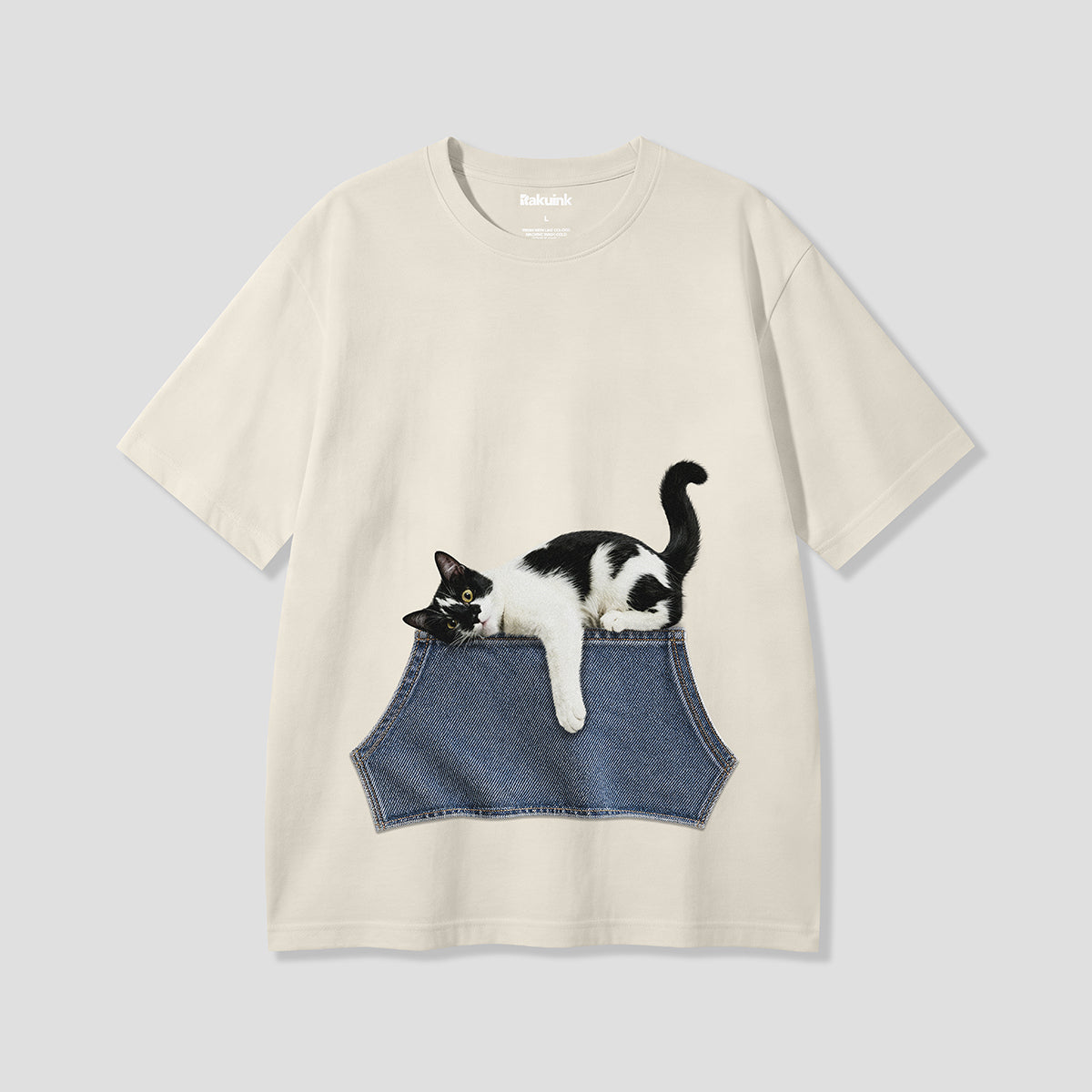 【予約】デニムポケットキャット グラフィックTシャツ