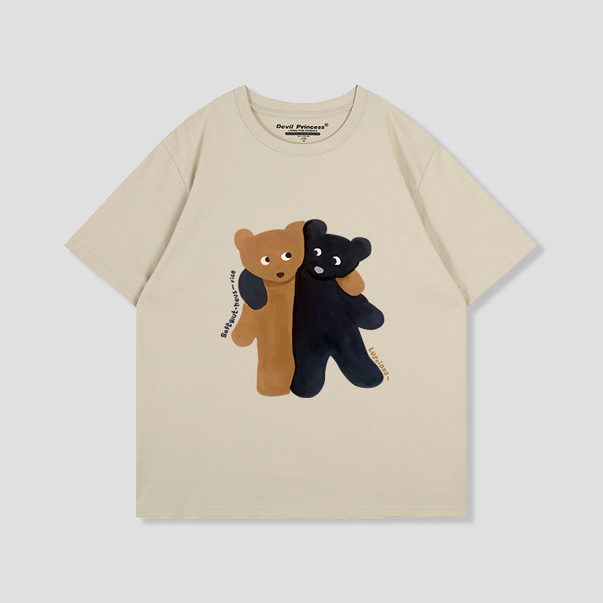 ハーフ&ハーフベア グラフィックTシャツ