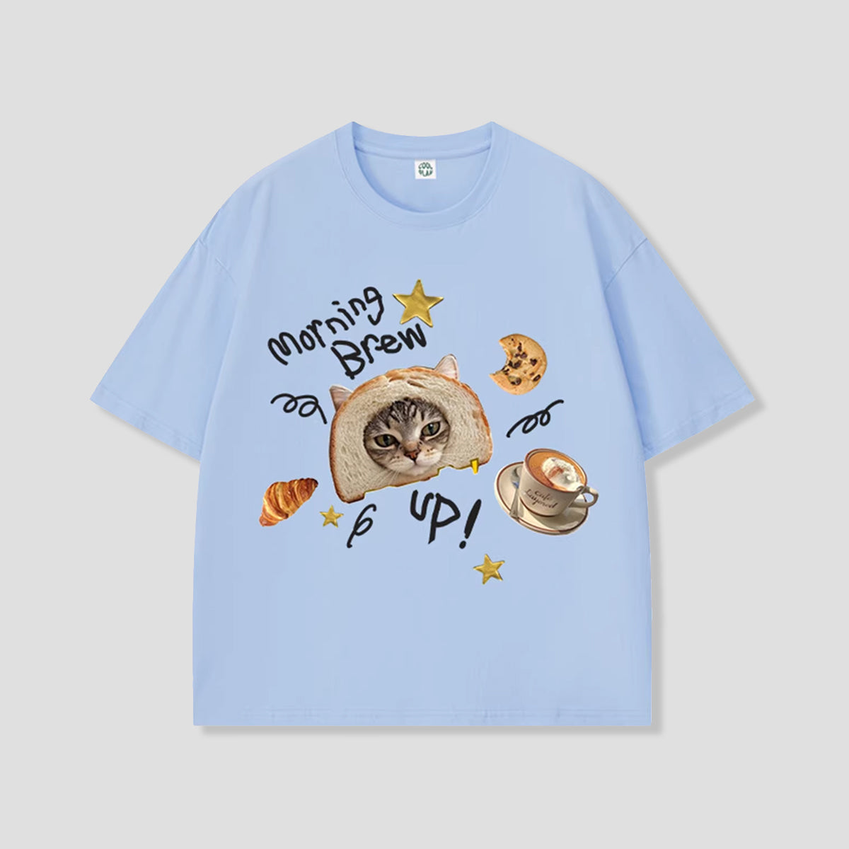モーニングブレッドキャット グラフィックTシャツ