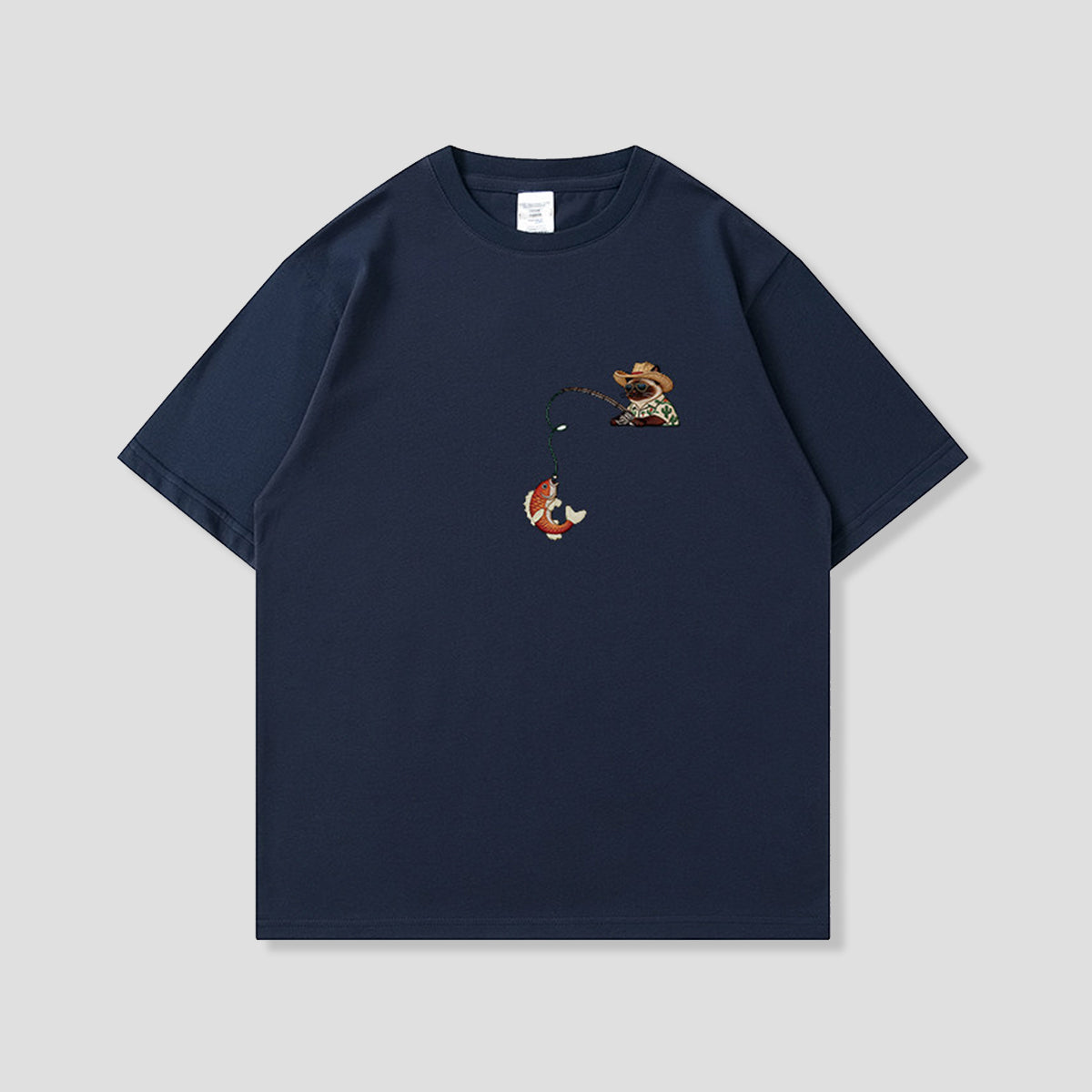 サンタンフィッシングキャット グラフィックTシャツ