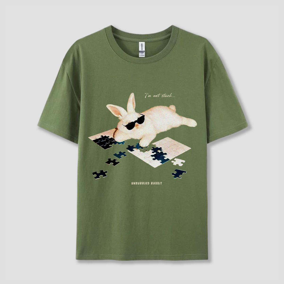 【予約】UNHURRIED RABBIT パズルグラフィック Tシャツ