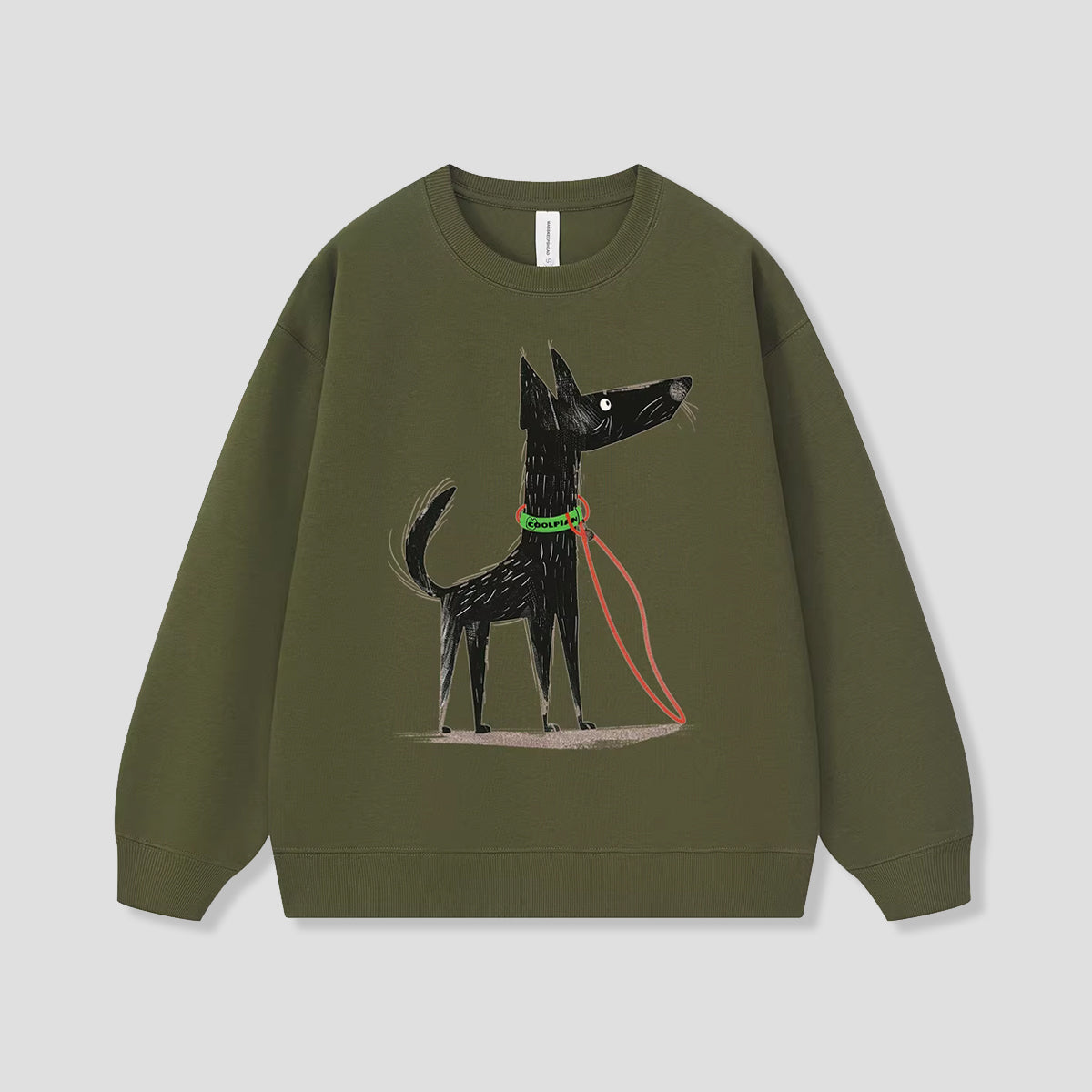 棒立ちロングドッグ グラフィック スウェット