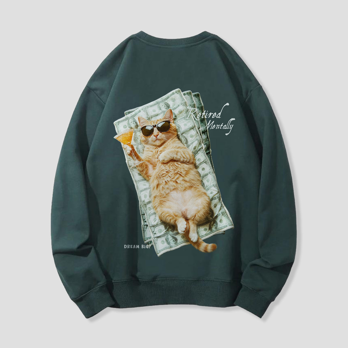 【予約】Retired Mentally キャット バックプリントスウェット