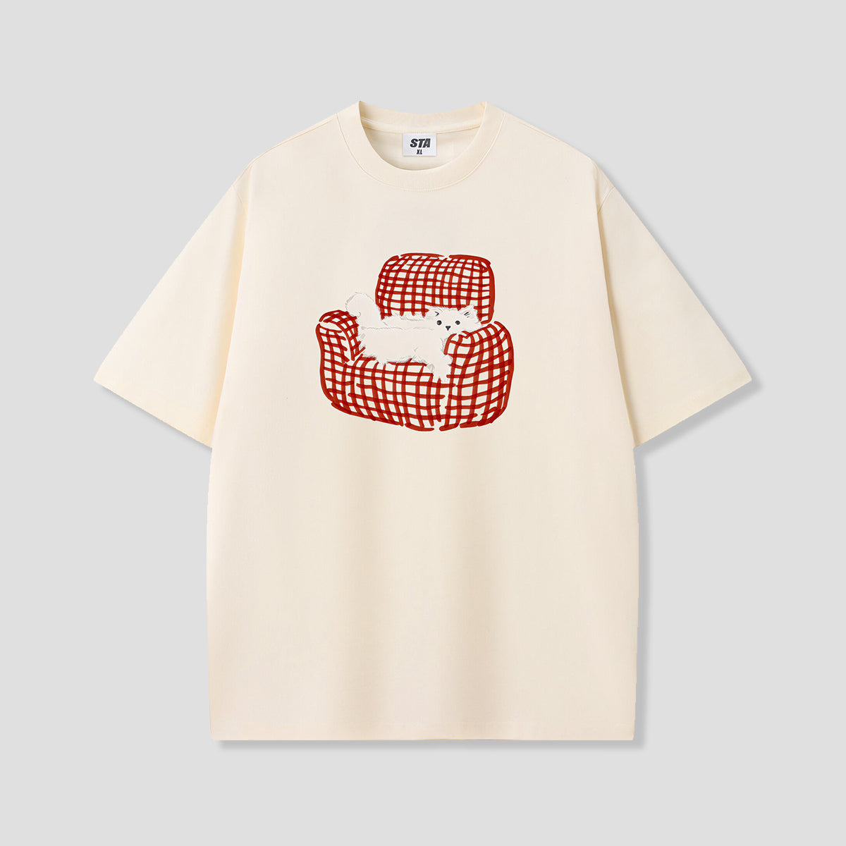 グリッドソファキャットTシャツ