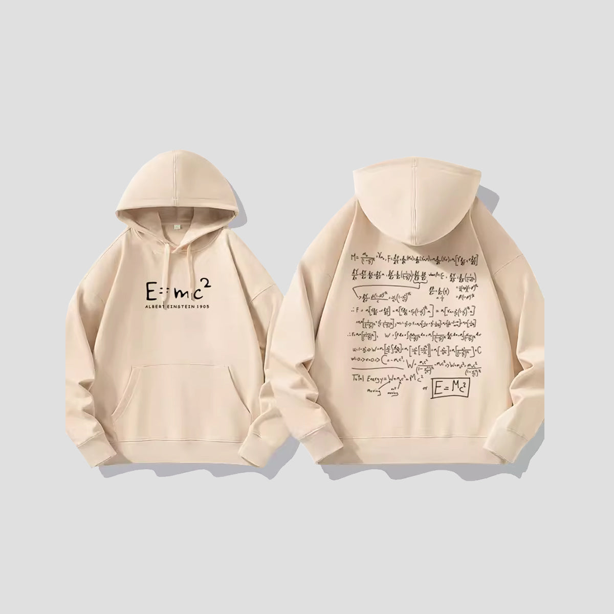 E=mc² タイポグラフィ グラフィックパーカー