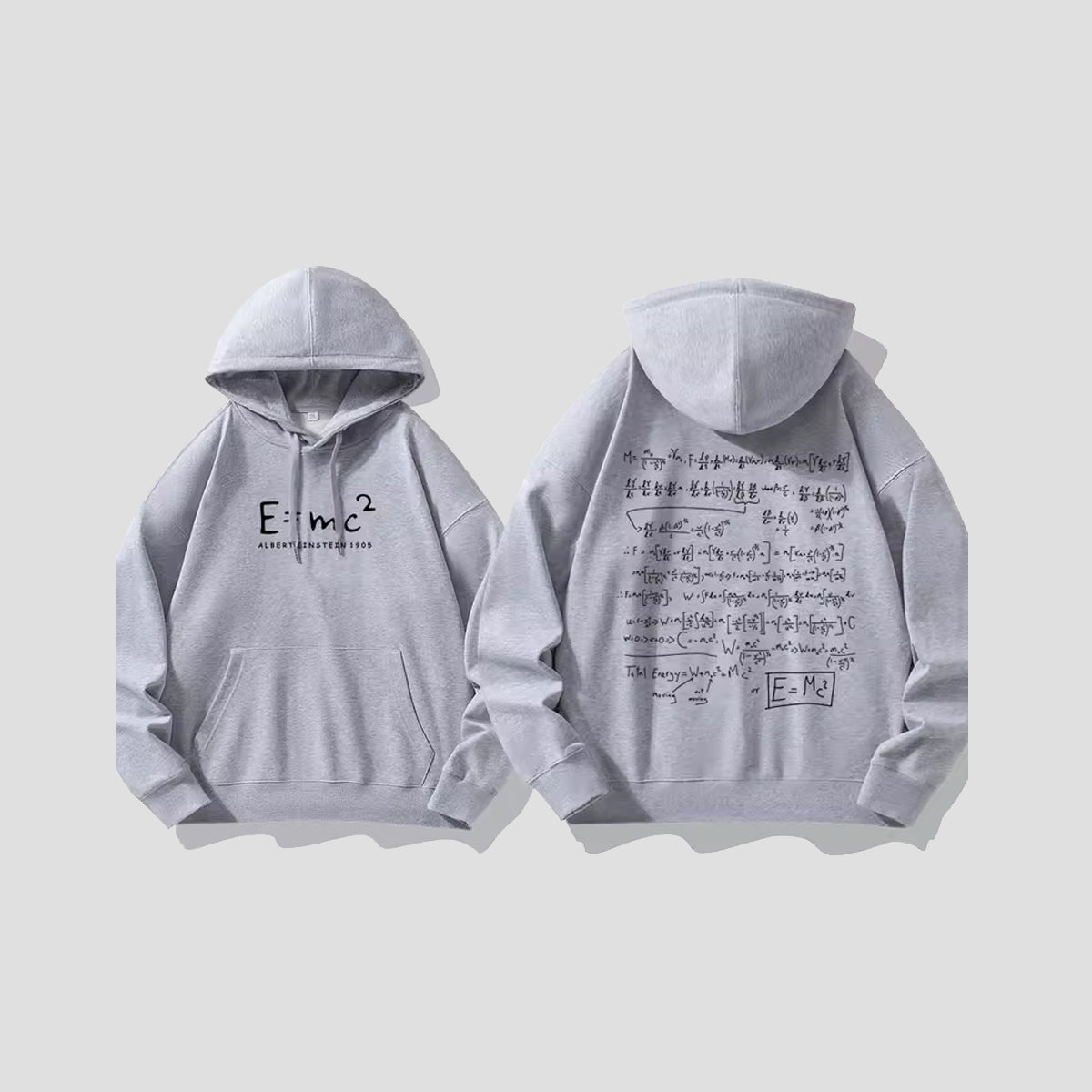 E=mc² タイポグラフィ グラフィックパーカー