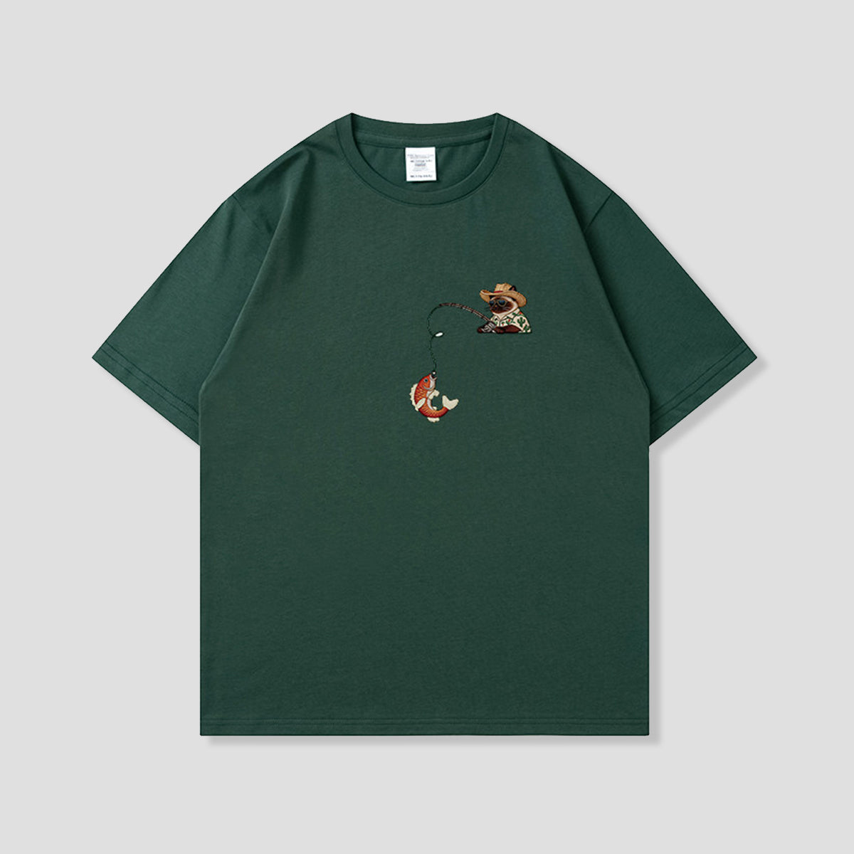 サンタンフィッシングキャット グラフィックTシャツ