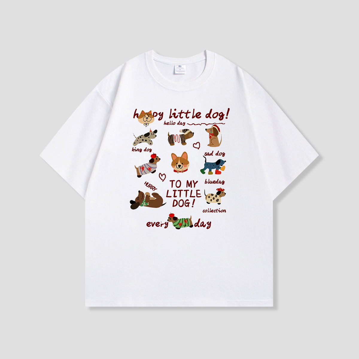 リトルドッグコラージュ グラフィックTシャツ