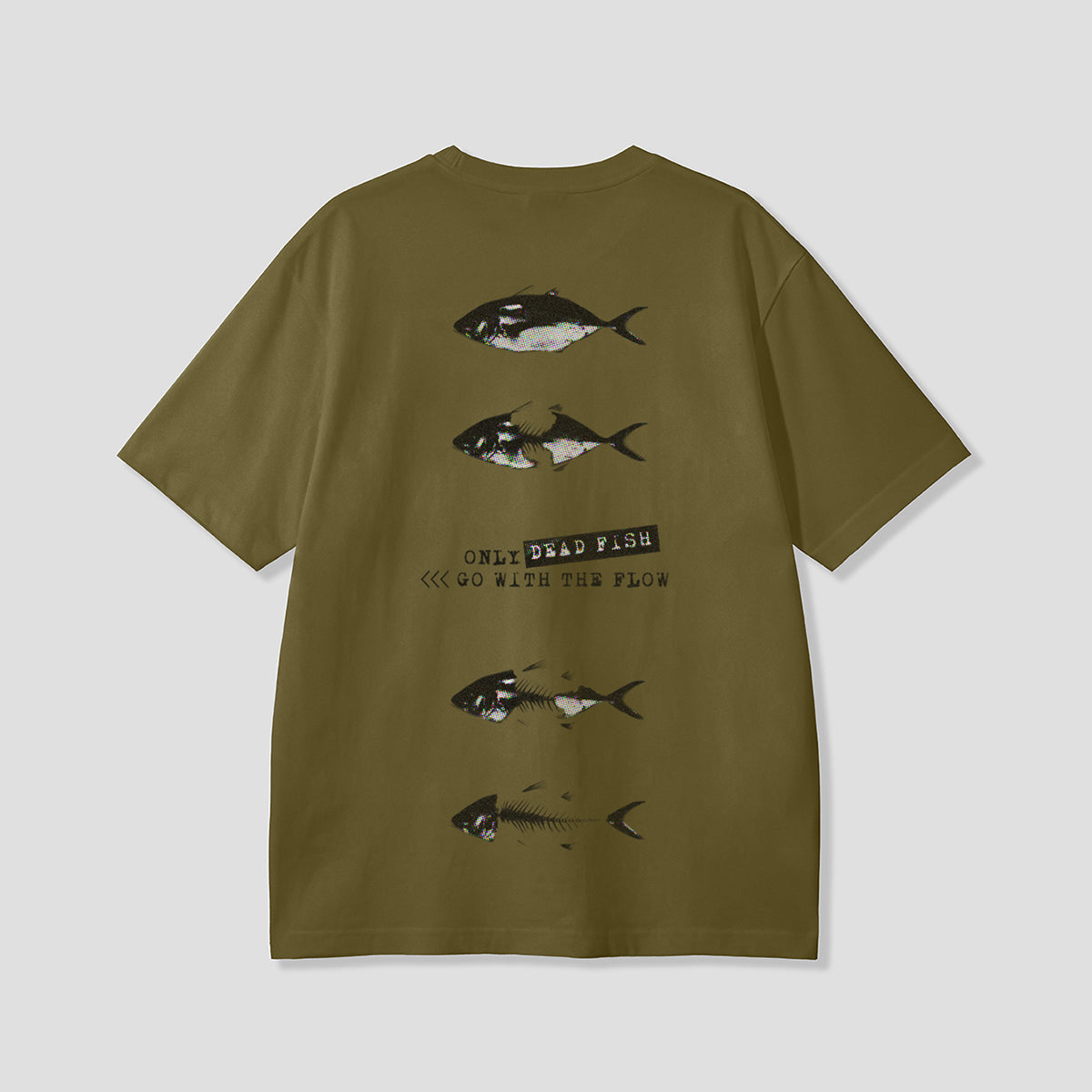 ライフサイクル フィッシュ バックプリントTシャツ