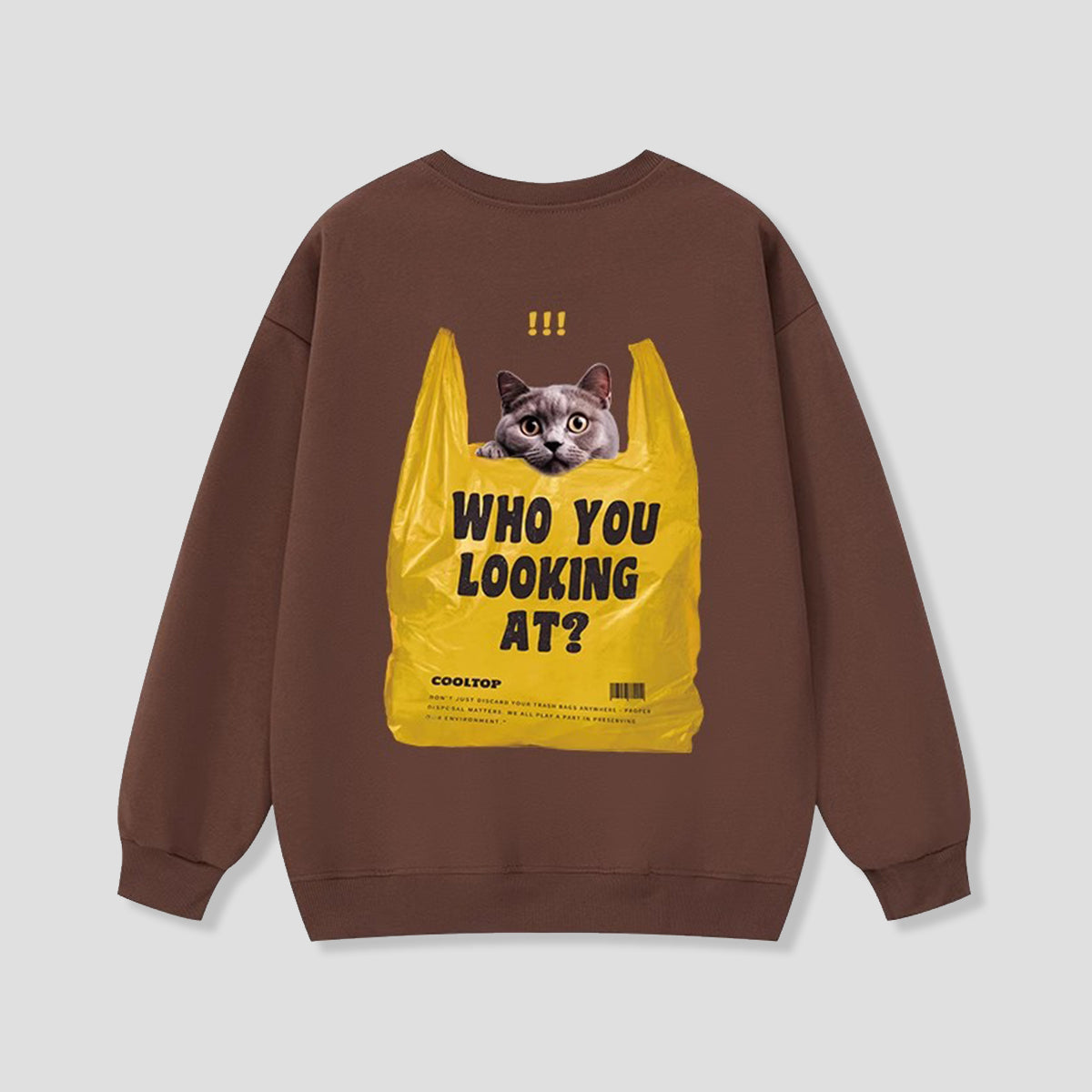 ショッピングバッグネコ バックプリントスウェット