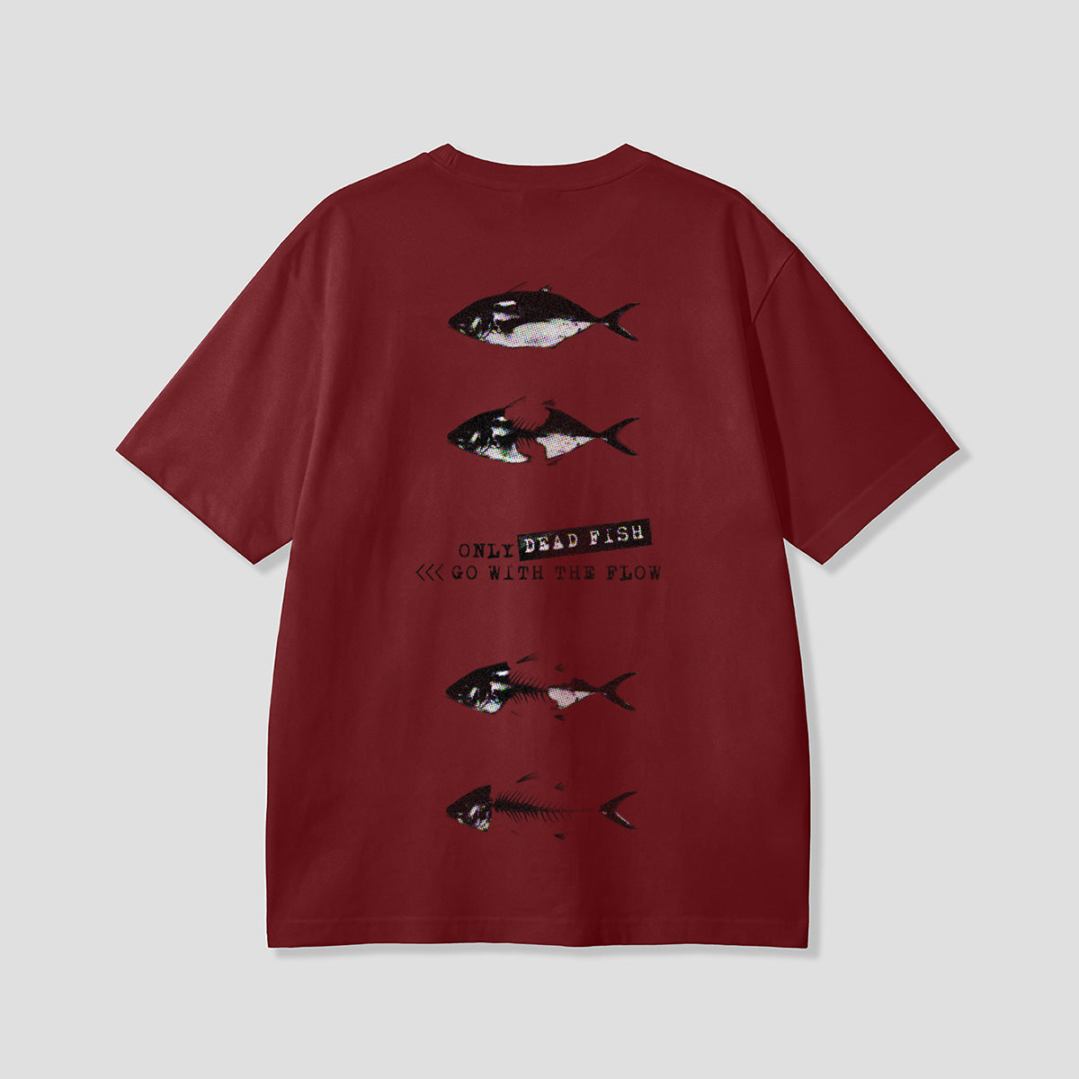 ライフサイクル フィッシュ バックプリントTシャツ