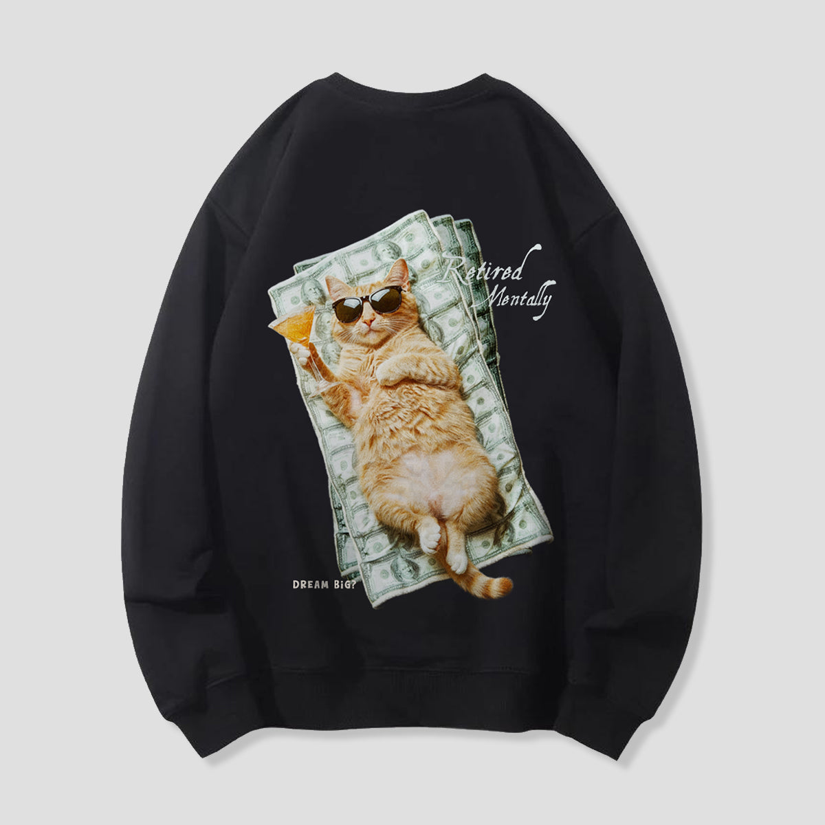 【予約】Retired Mentally キャット バックプリントスウェット