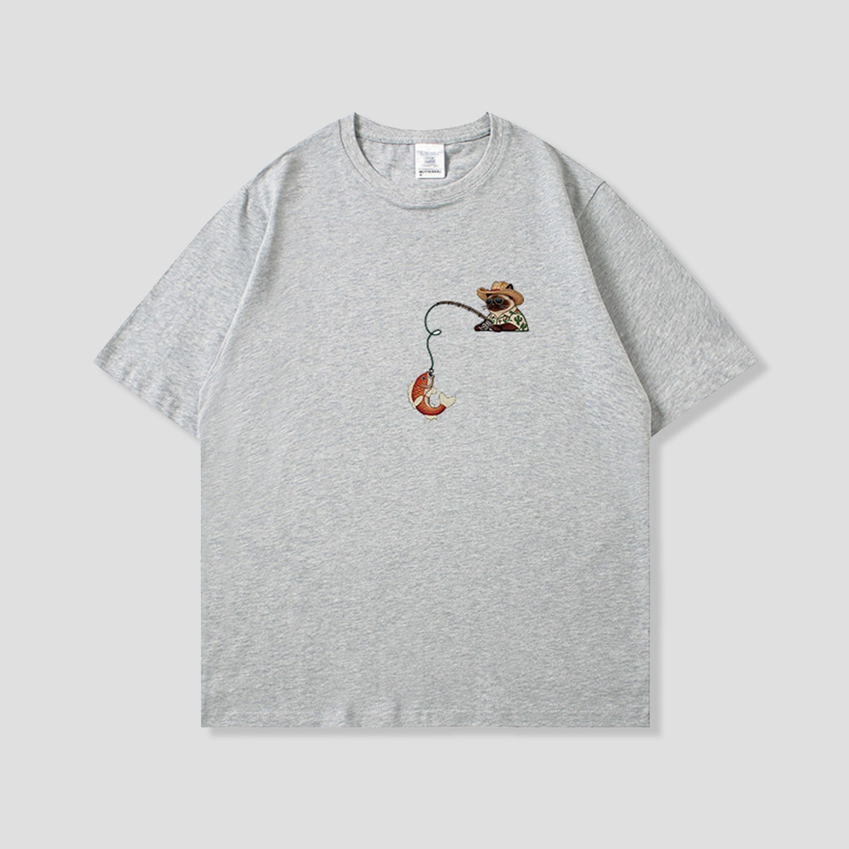 サンタンフィッシングキャット グラフィックTシャツ