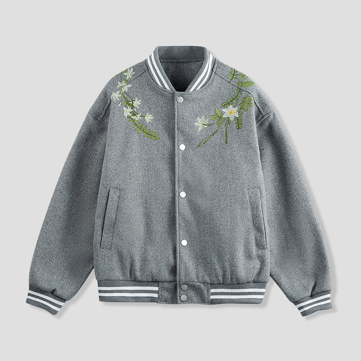ボタニカルエンブロイダリー バーシティジャケット