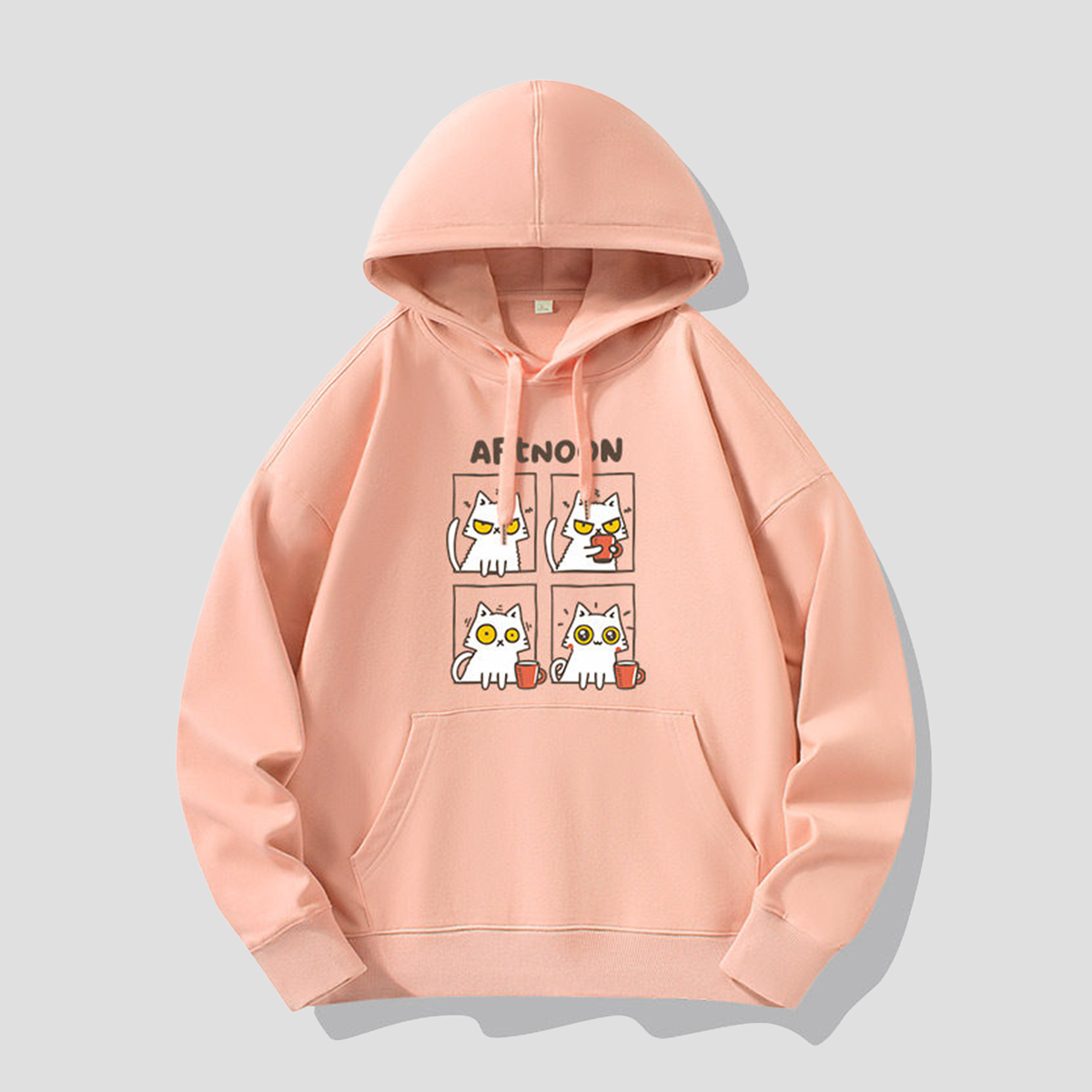 アテンション キャット グラフィックフーディ