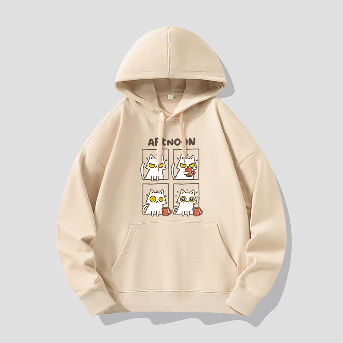 アテンション キャット グラフィックフーディ