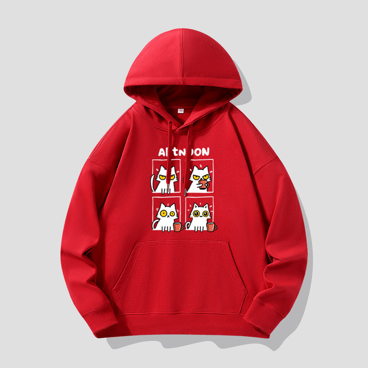 アテンション キャット グラフィックフーディ