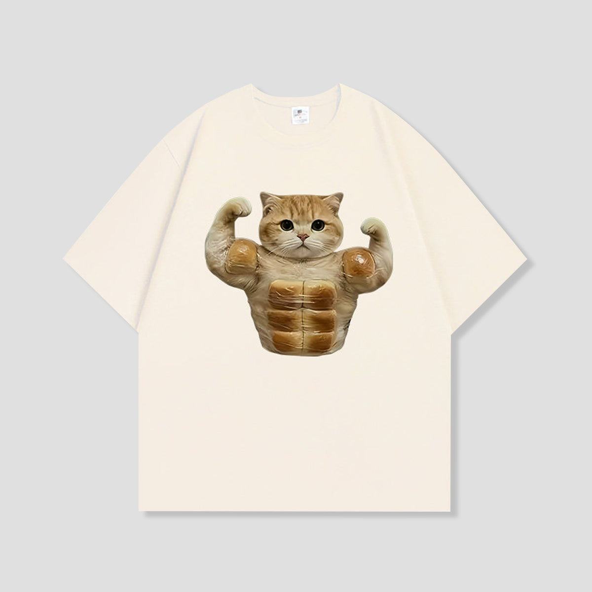 パン筋キャット グラフィックTシャツ