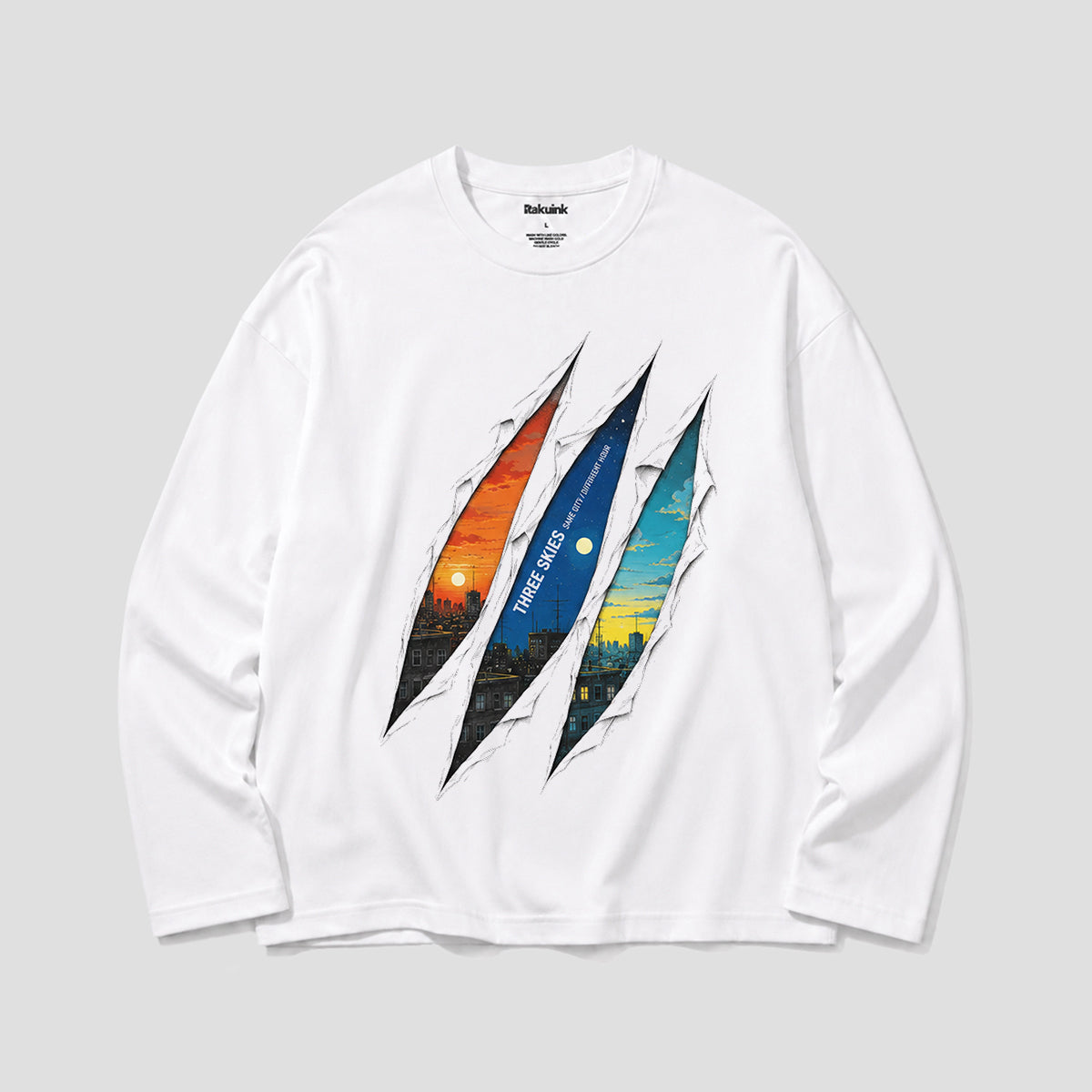 スリースカイズ・ティア グラフィック ロングスリーブTシャツ