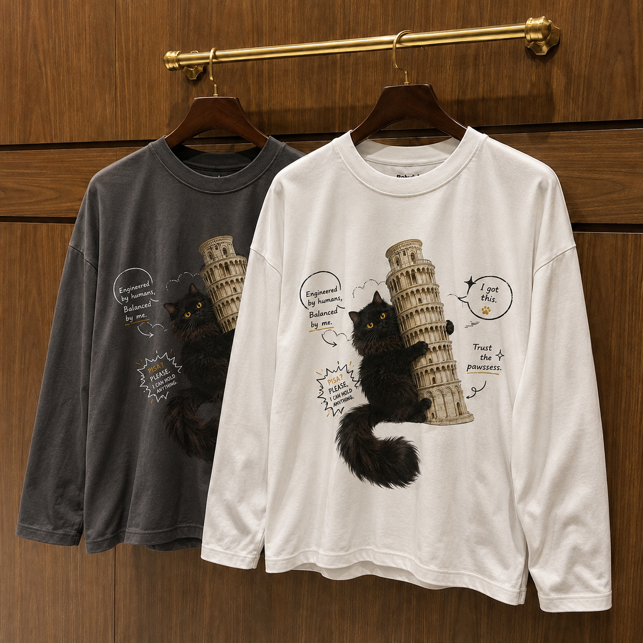 ピサの斜塔、猫が支えていました。