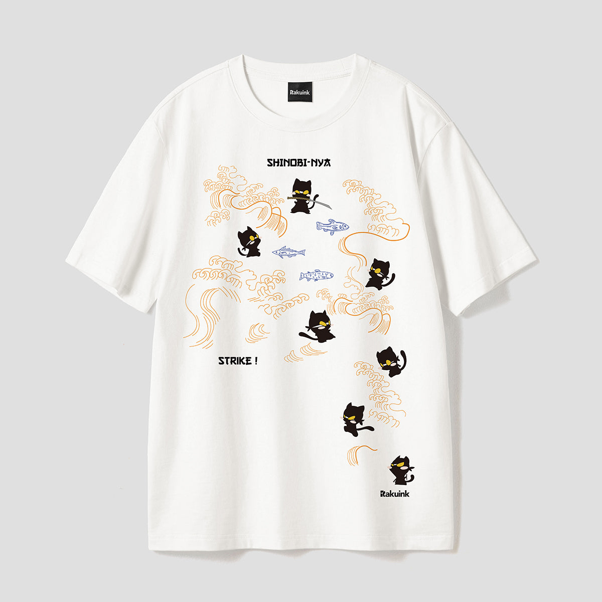 和風猫物語｜忍者ニャーの漁Tシャツ