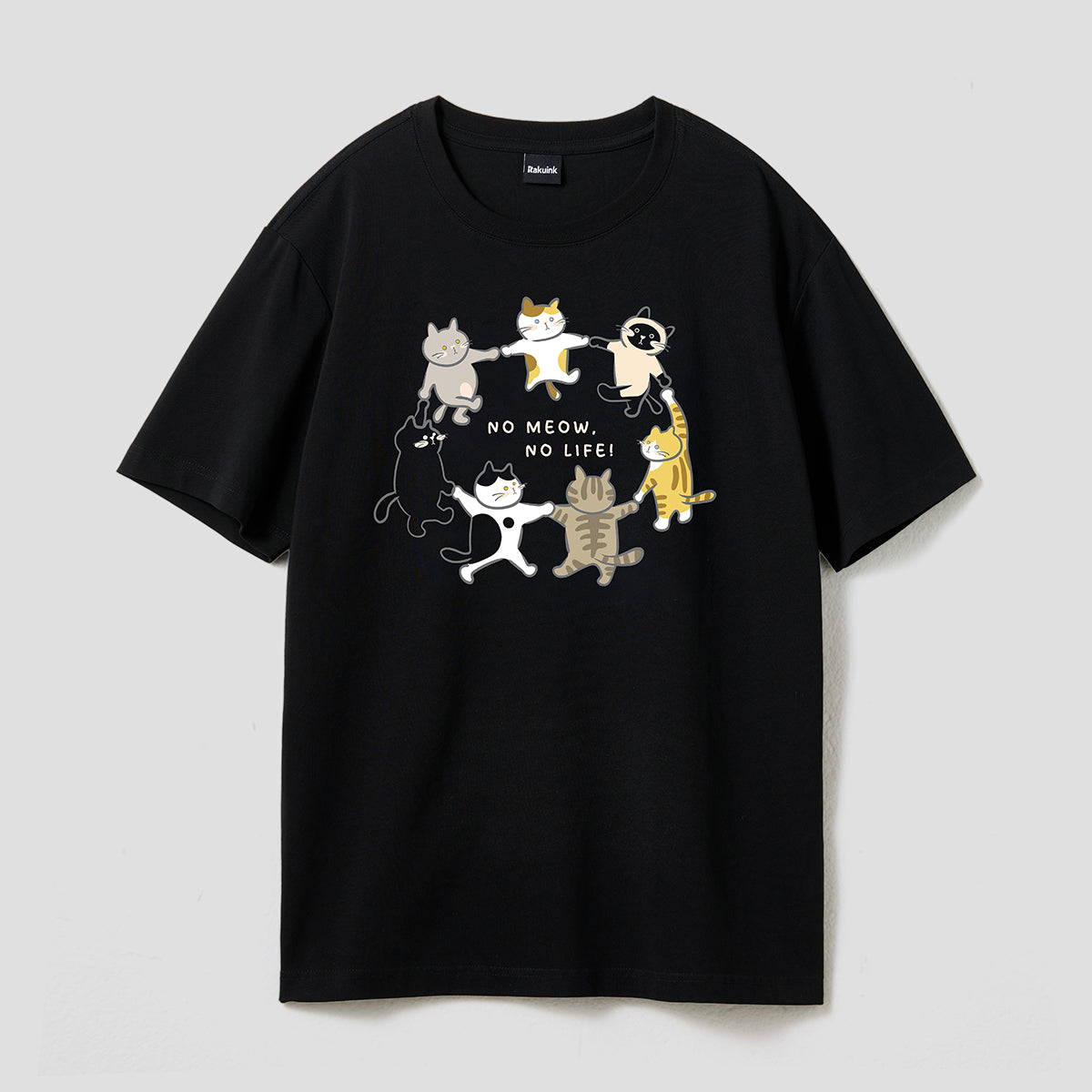 猫の日常｜手つなぎ猫Tシャツ