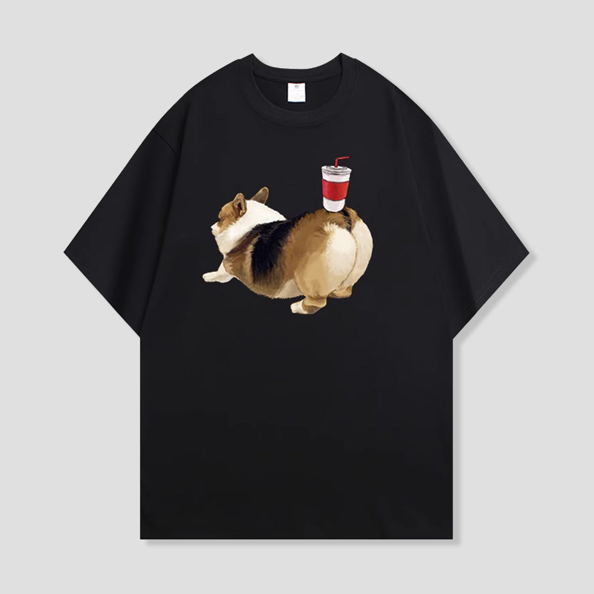 コーギー＆レッドカップTシャツ