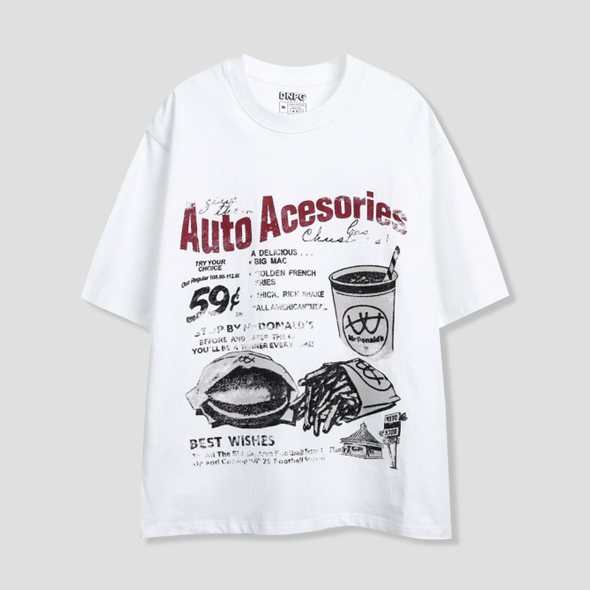 バーガープリントヴィンテージTシャツ