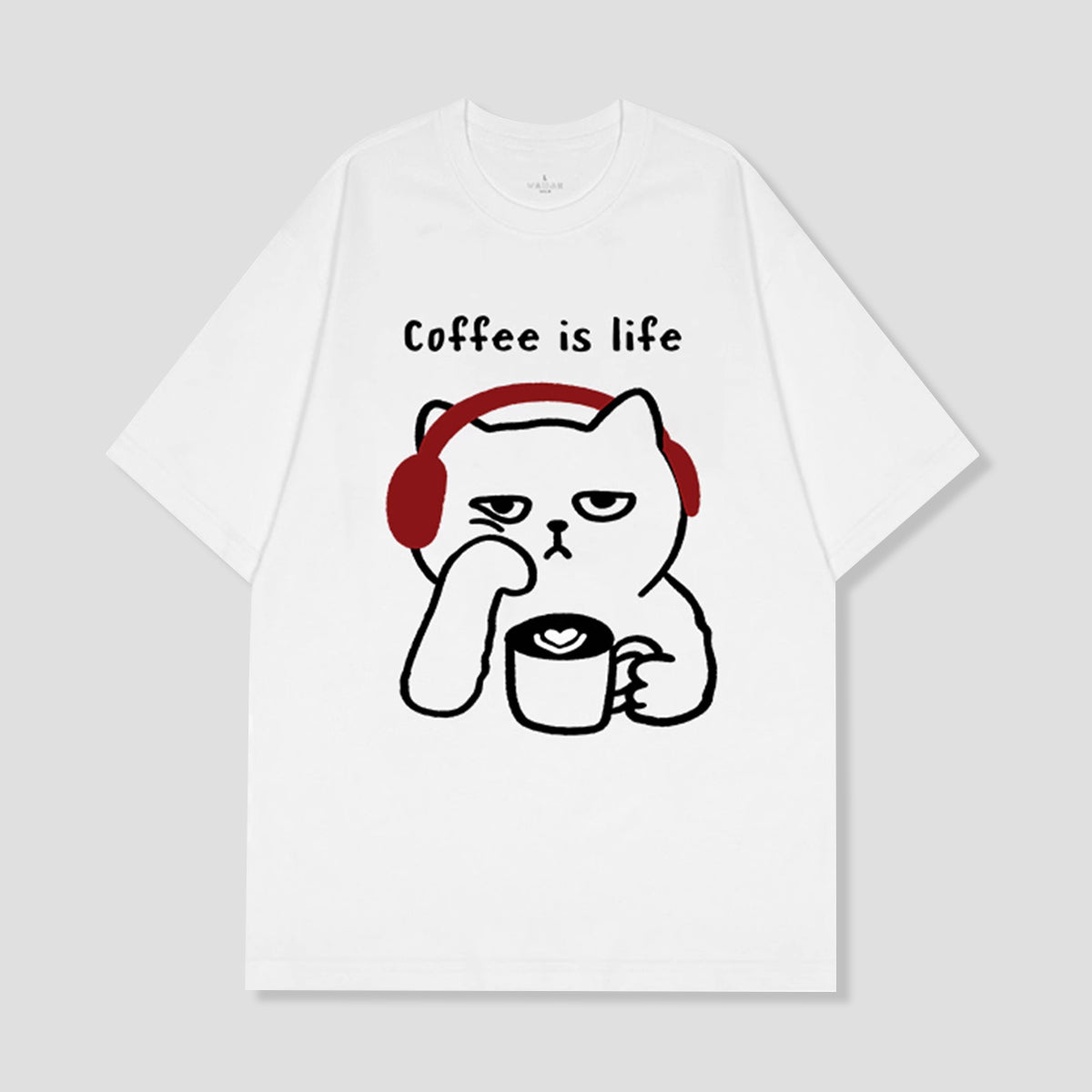 コーヒー命のネコTシャツ