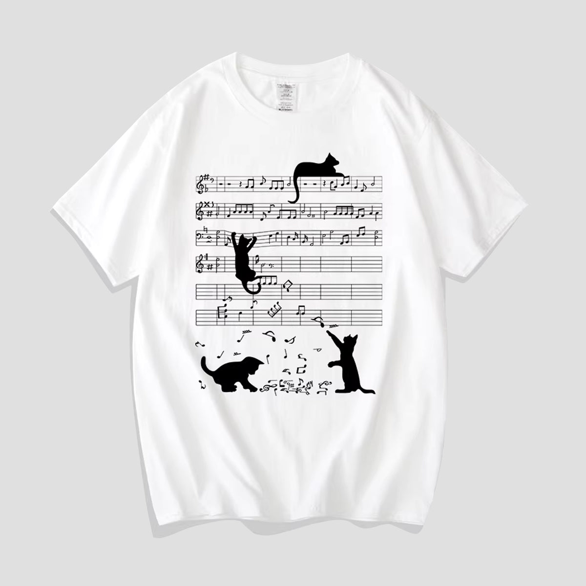 にゃんこ五線譜Ｔシャツ