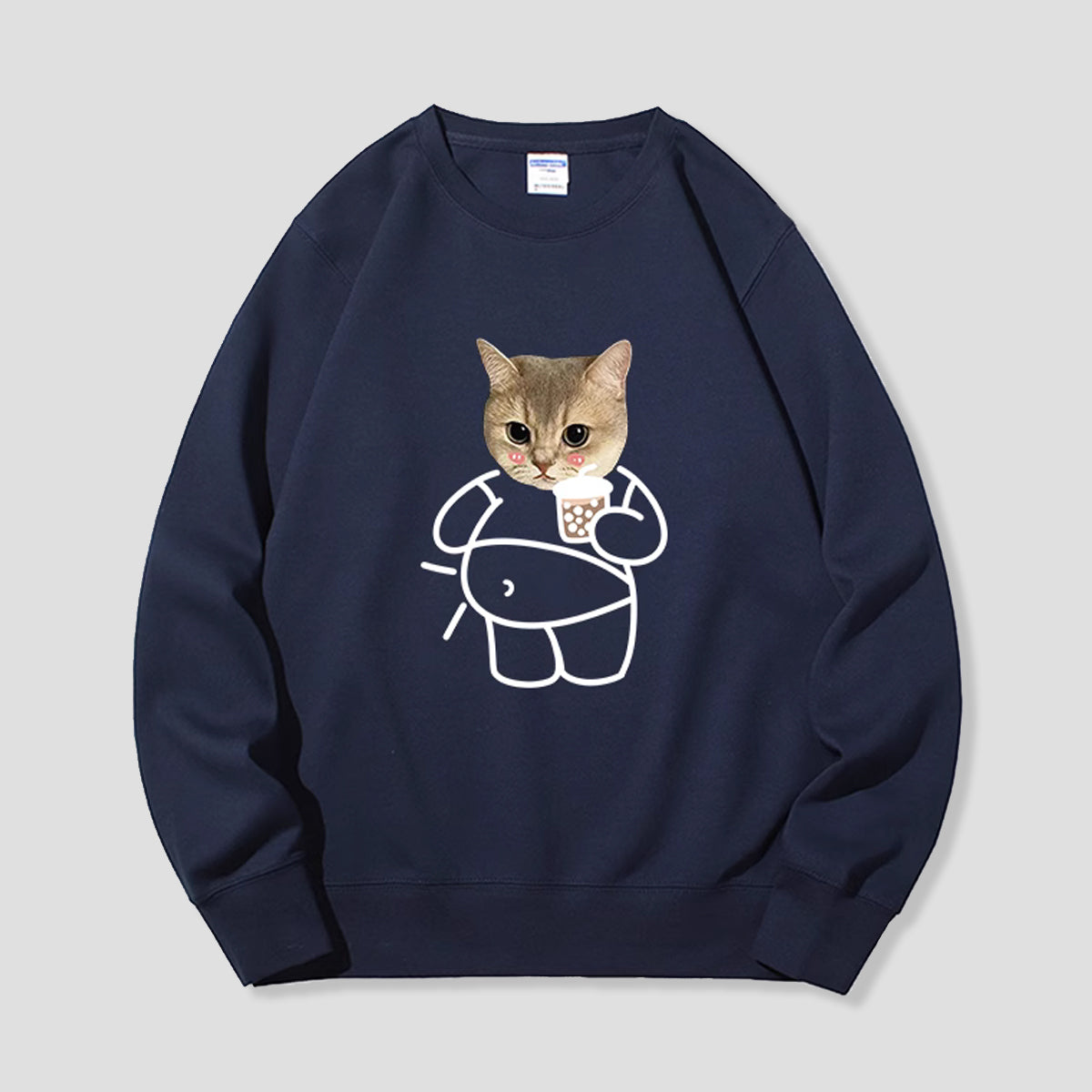 ねこ、タピる。スウェット