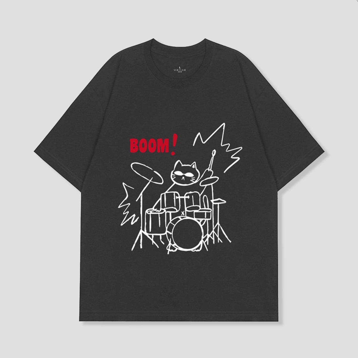 ロックキャット・ドラムTシャツ