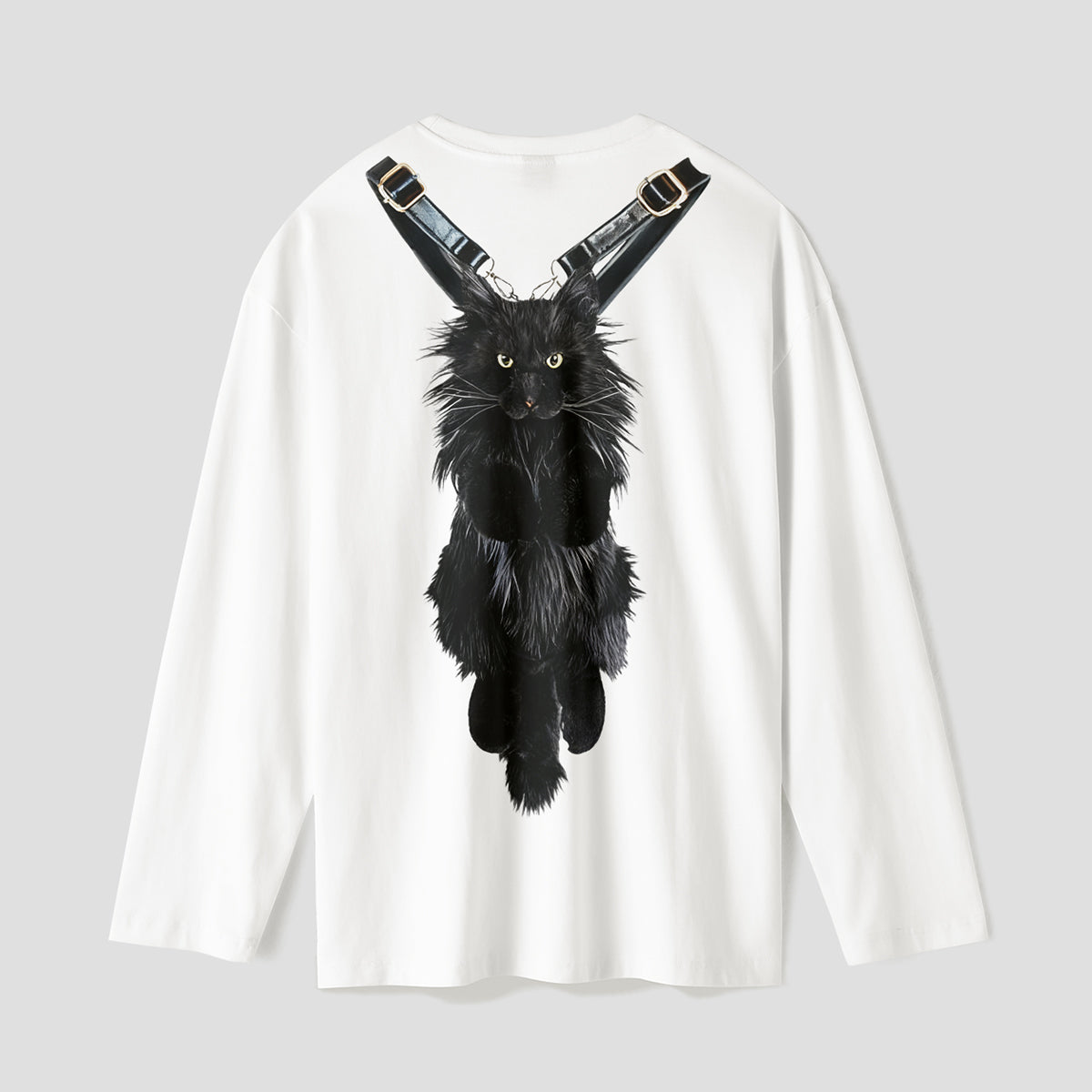 【予約】キャットハーネス バックプリントロングスリーブTシャツ