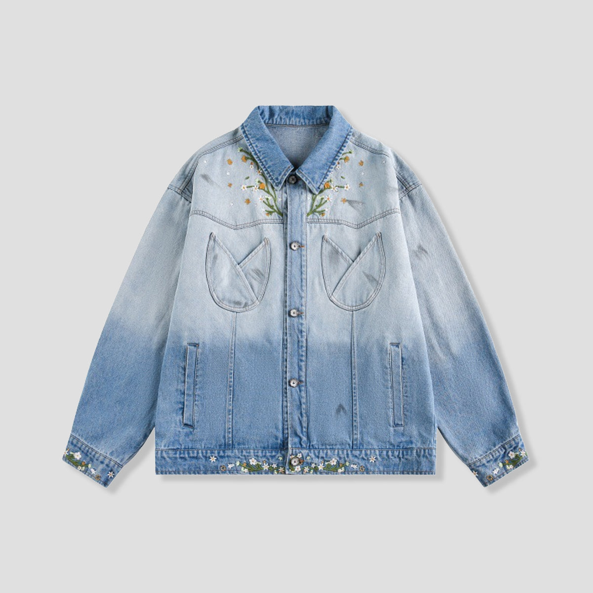 オータムフラワーキャット デニムジャケット – RakuInk