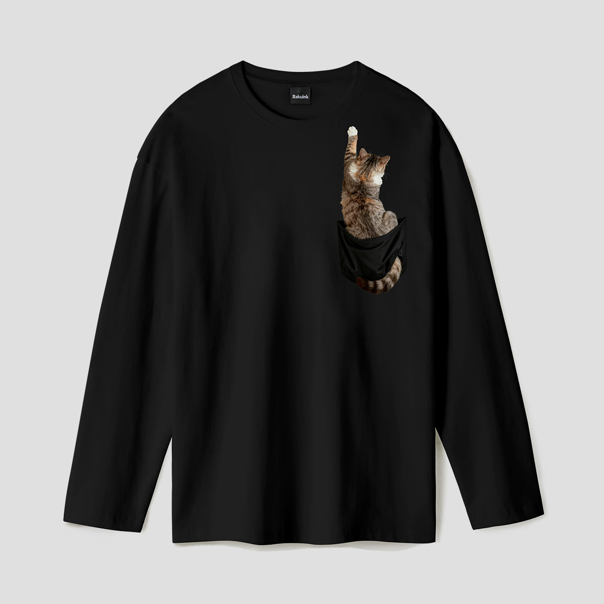 【予約】ポケットからのぼるネコ ロングスリーブTシャツ