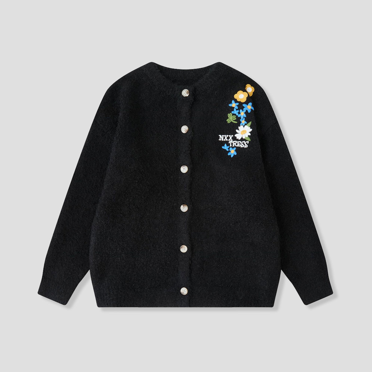 コットンカシミヤ フラワーエンブロイダリーカーディガン キャバン CABaN CABaN コットンカシミヤ フラワーエンブロイ