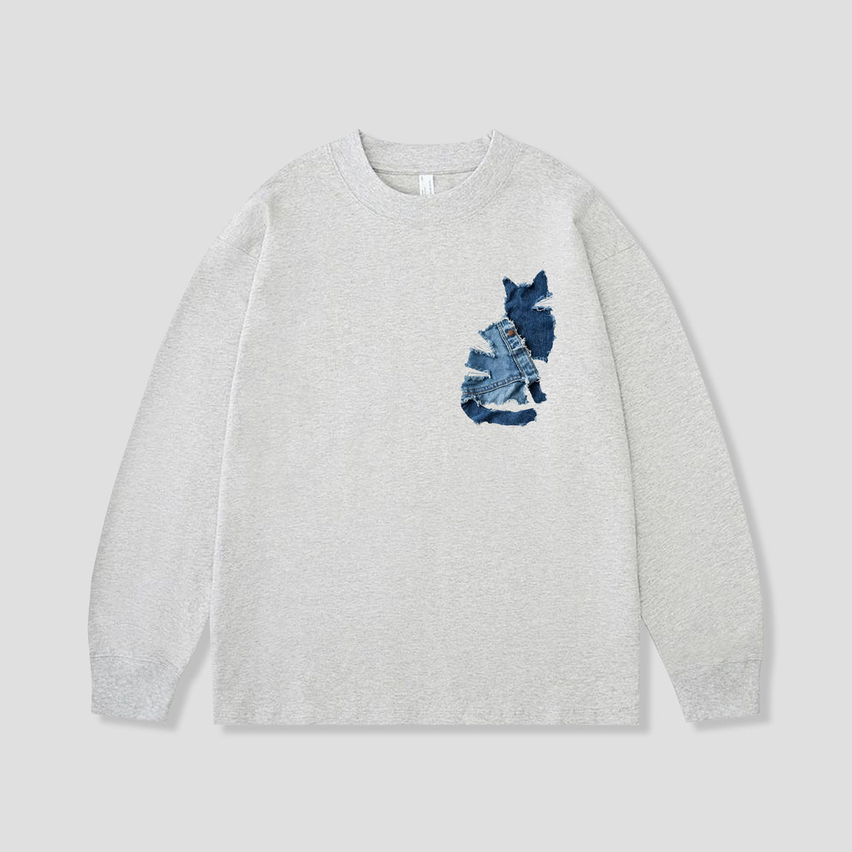 【予約】デニムパッチキャット ロングスリーブTシャツ
