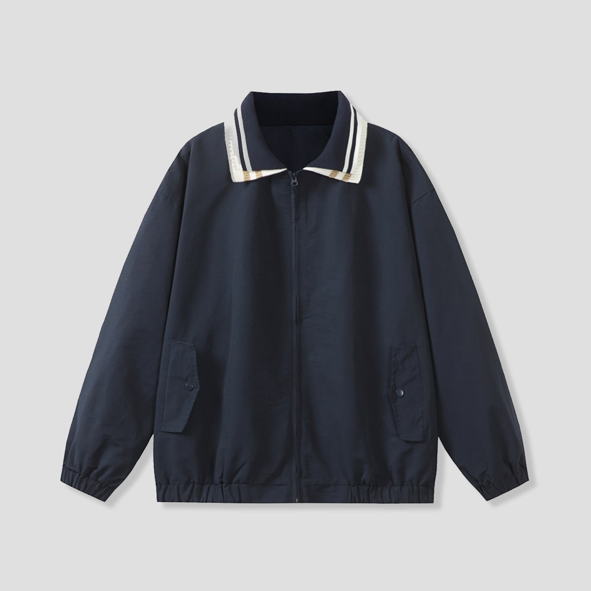 ストライプリブ ジャケット