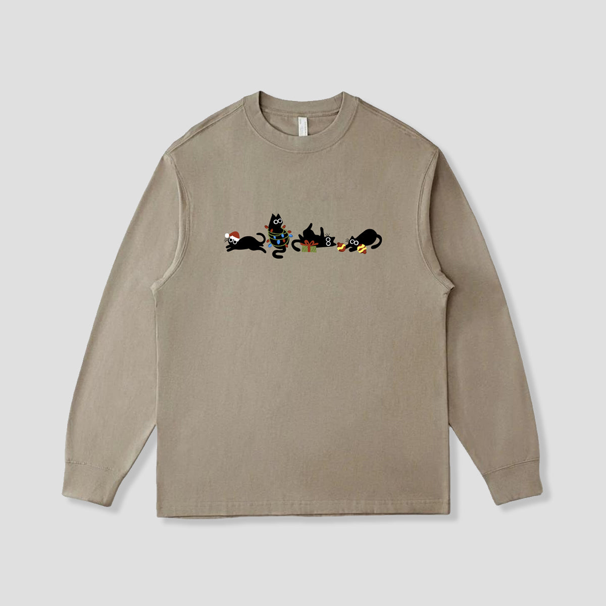 【予約】クリスマス黒猫 ロングスリーブTシャツ