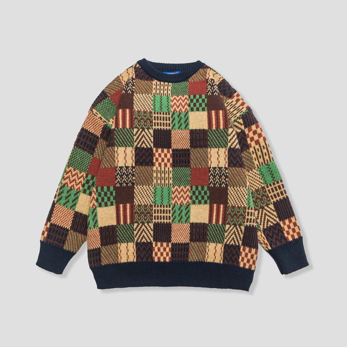 パッチワークニット セーター