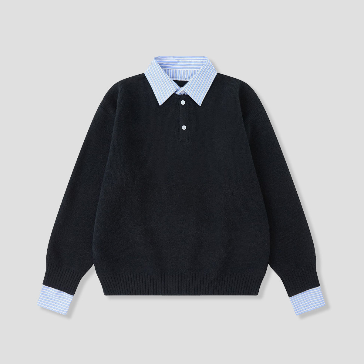 レイヤードカラーポロ ニット