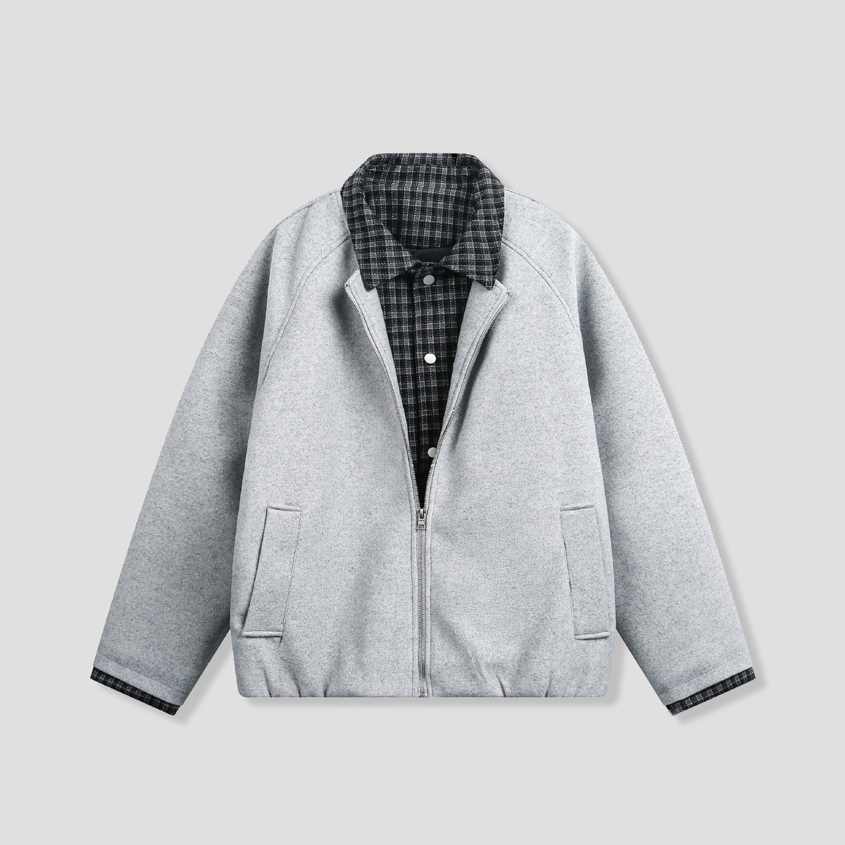 チェックレイヤード ジャケット