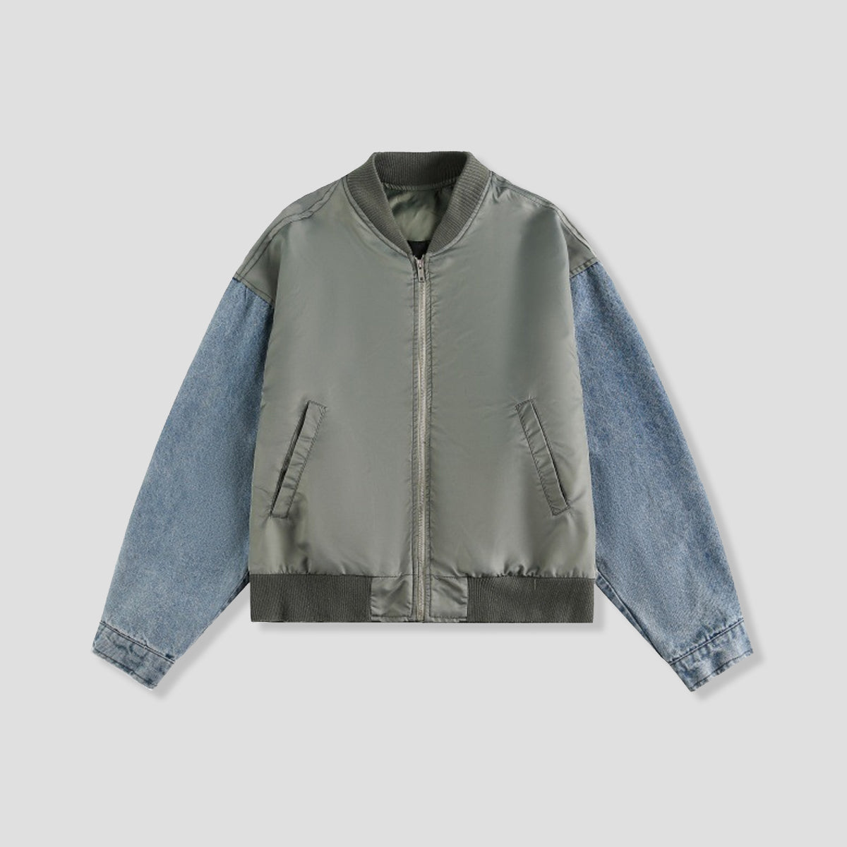 デニムスリーブ ミックスブルゾン