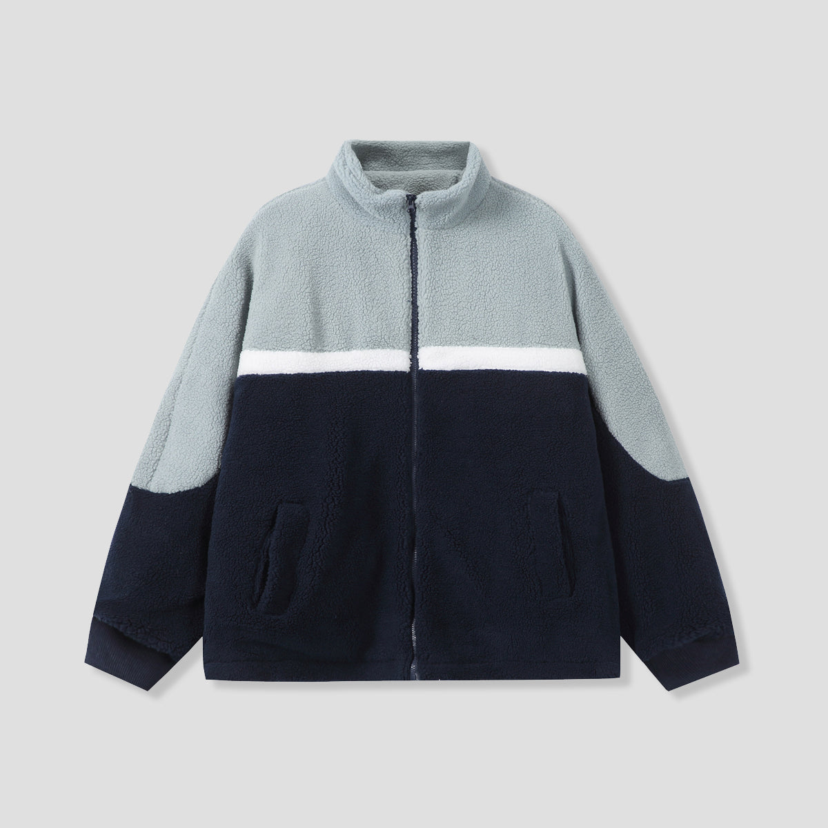 ボーダーブロック ボアジャケット