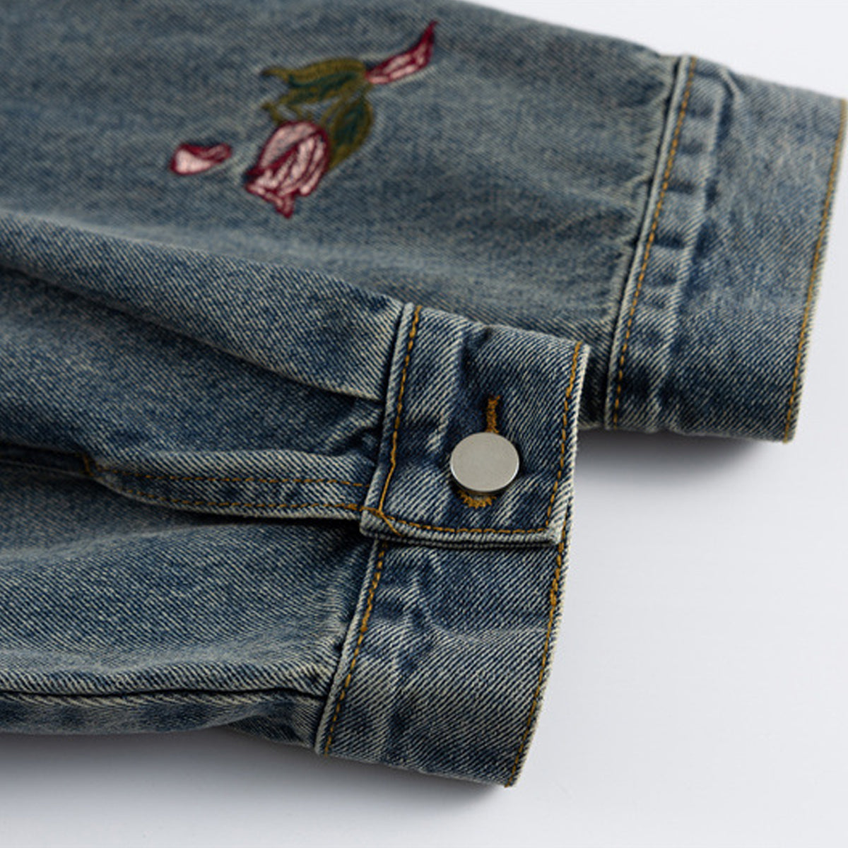 フローラル刺繍 デニムジャケット – RakuInk