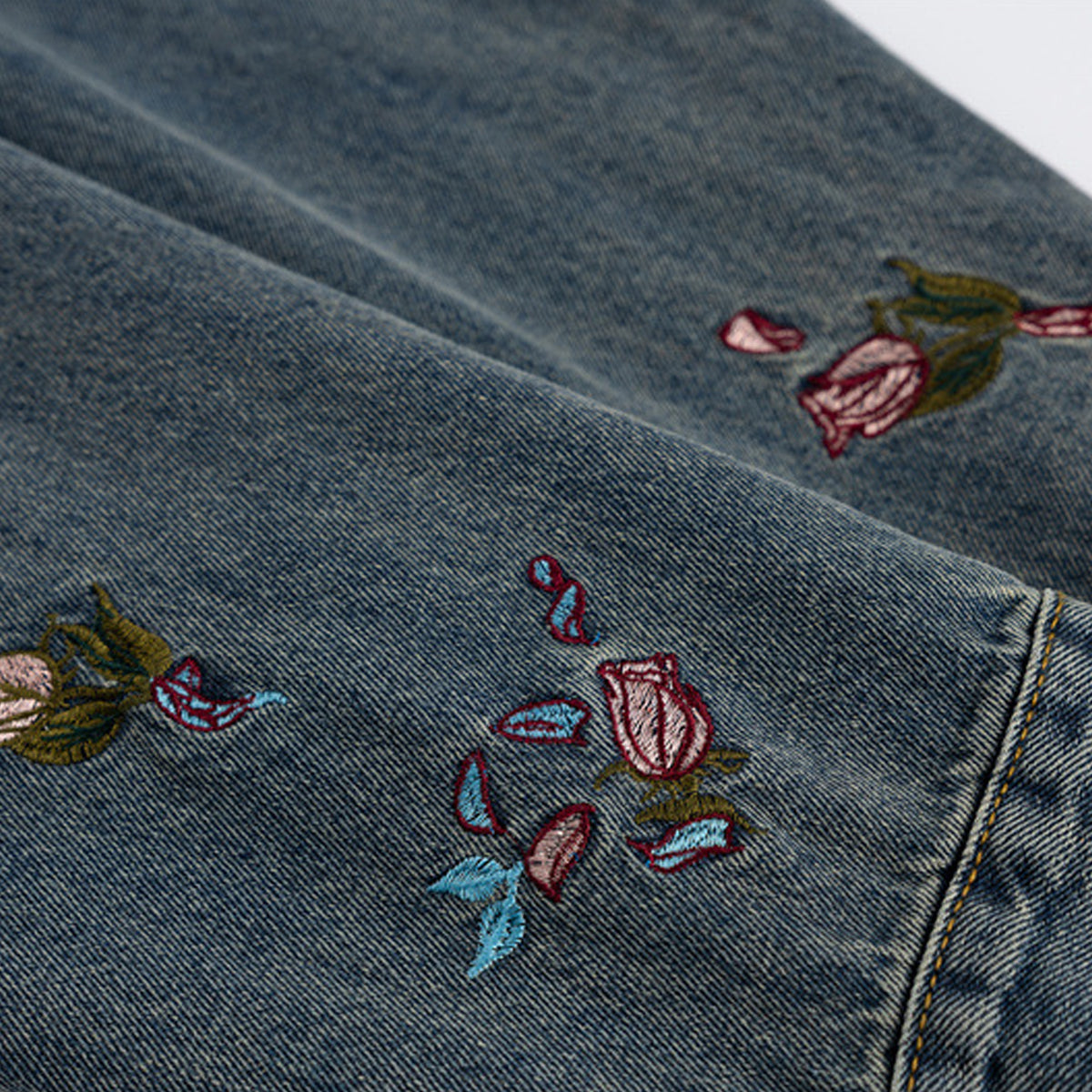 フローラル刺繍 デニムジャケット – RakuInk