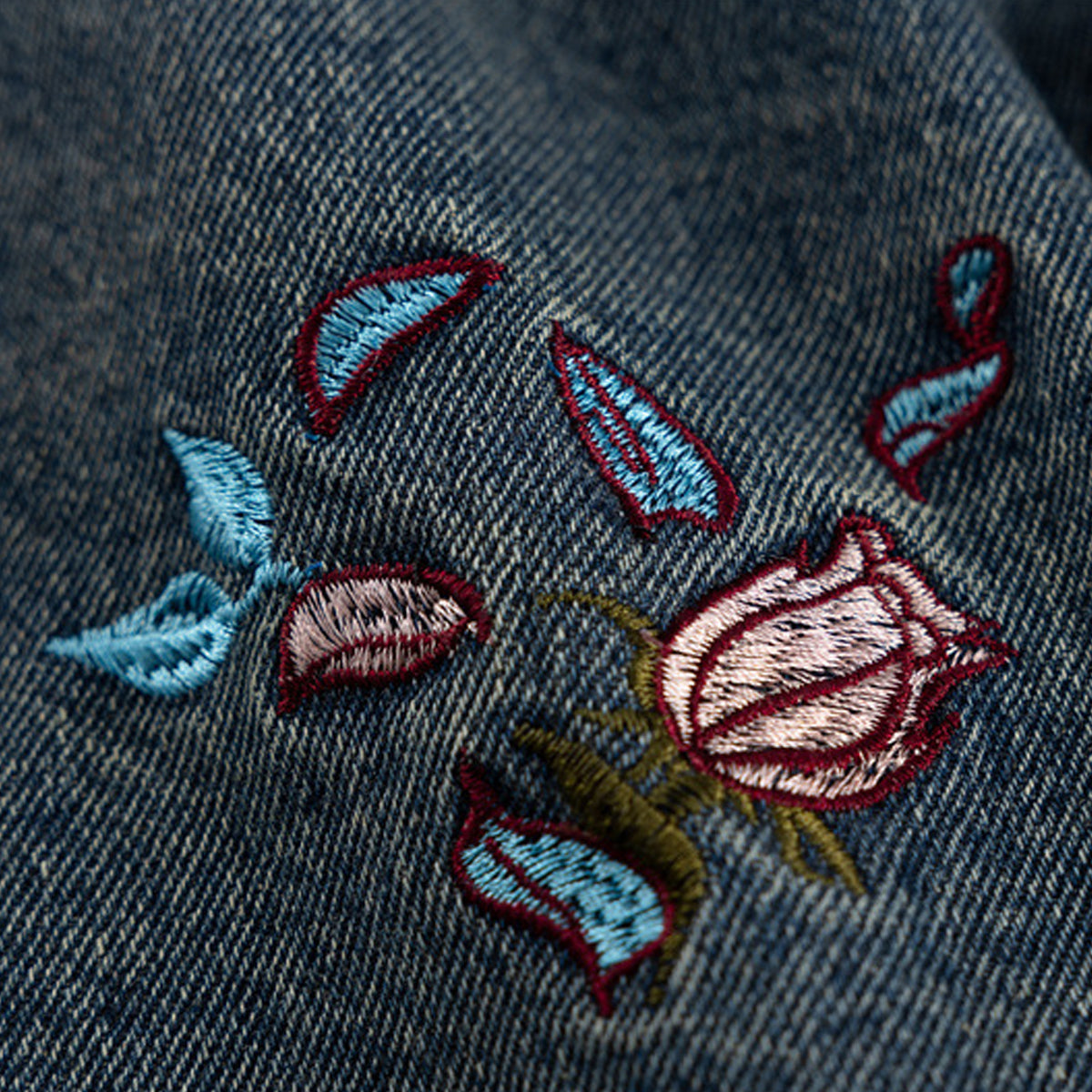 フローラル刺繍 デニムジャケット – RakuInk