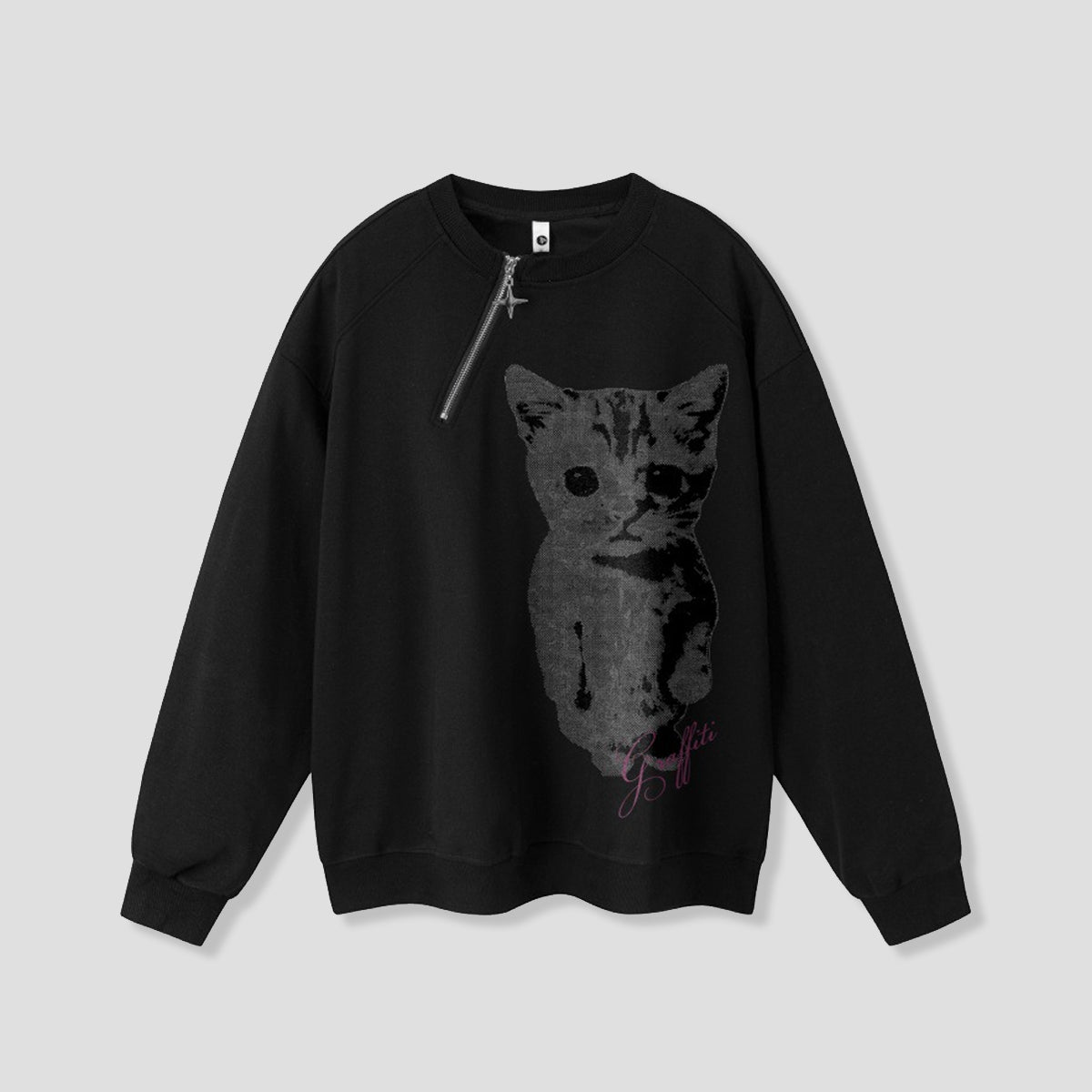 Half-Zip Little Cat グラフィックスウェット